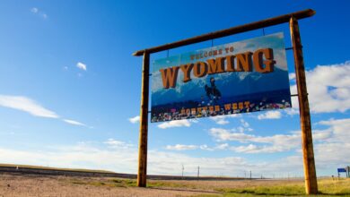 Wyoming welcome sign state west what aclu forever shutterstock ethnic composition american adding insult defending injuries bitcoinist bootcamps male only