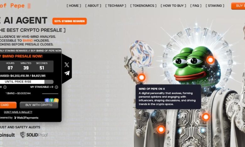 New ai agent mind of pepe secures 5m in presale funding